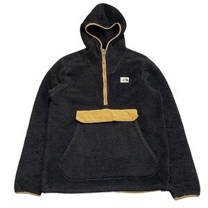 The North Face Campshire Sherpa Hoodie Sweatshirt Black Gold
